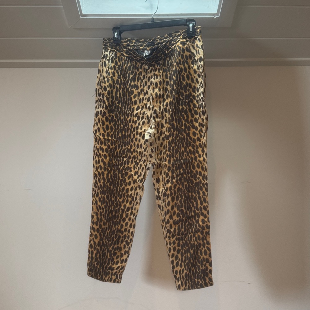 R13 Black and Gold Leopard-Print Pants